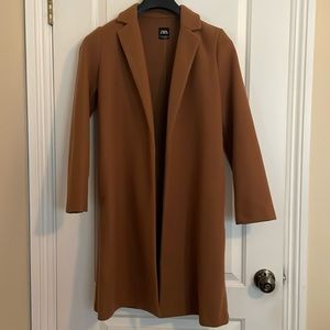 Zara Camel Lapel Coat Size: S